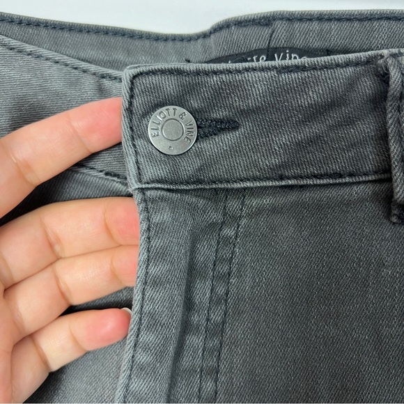 Elliot & Vine Gray Denim High Rise Ankle Cropped Jeans with Frayed Hem women  12 - Picture 11 of 13